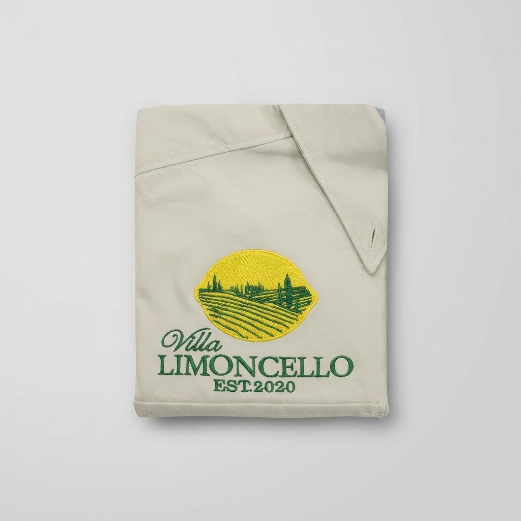 Polo con logo a color bordado